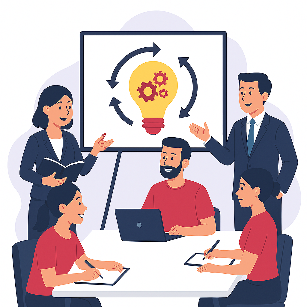 Illustration d'un brainstorming dans la team de Crédit 2L